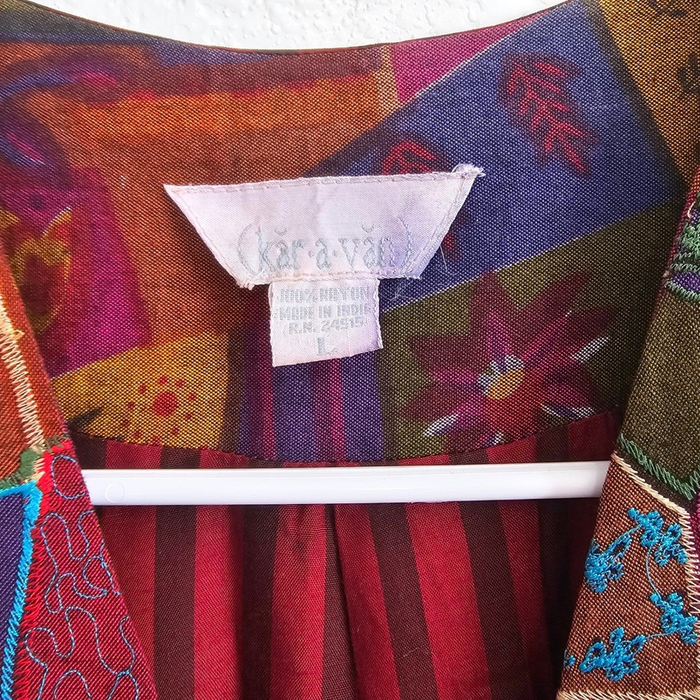 Karavan Vintage Patchwork Embroidered Floral Sequ… - image 2